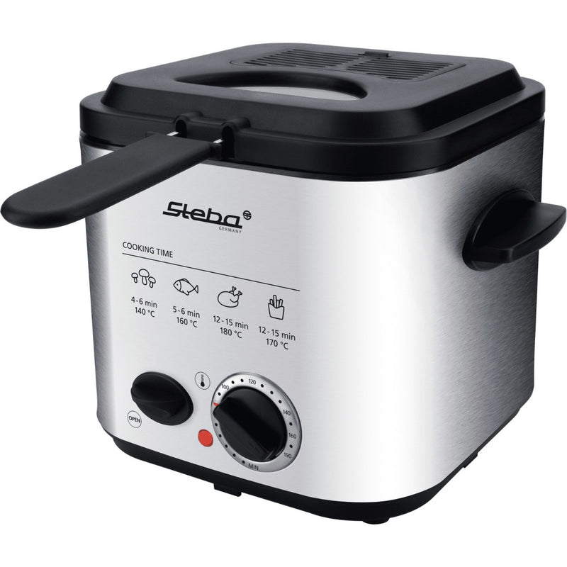 Load image into Gallery viewer, Steba df95f - minifriteuse fondue frituurpan (roestvrij staal zwart, 1,25 liter)