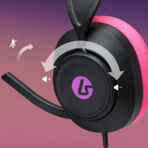 ギャラリービューアに画像をロードする, Powera lucidsound ls10 bedrade gamingheadset - middernachtelijke branding over-ear gaming headset (zwart roze, playstation 5, playstation 4, xbox series x|s, xbox one, pc, mobiel)
