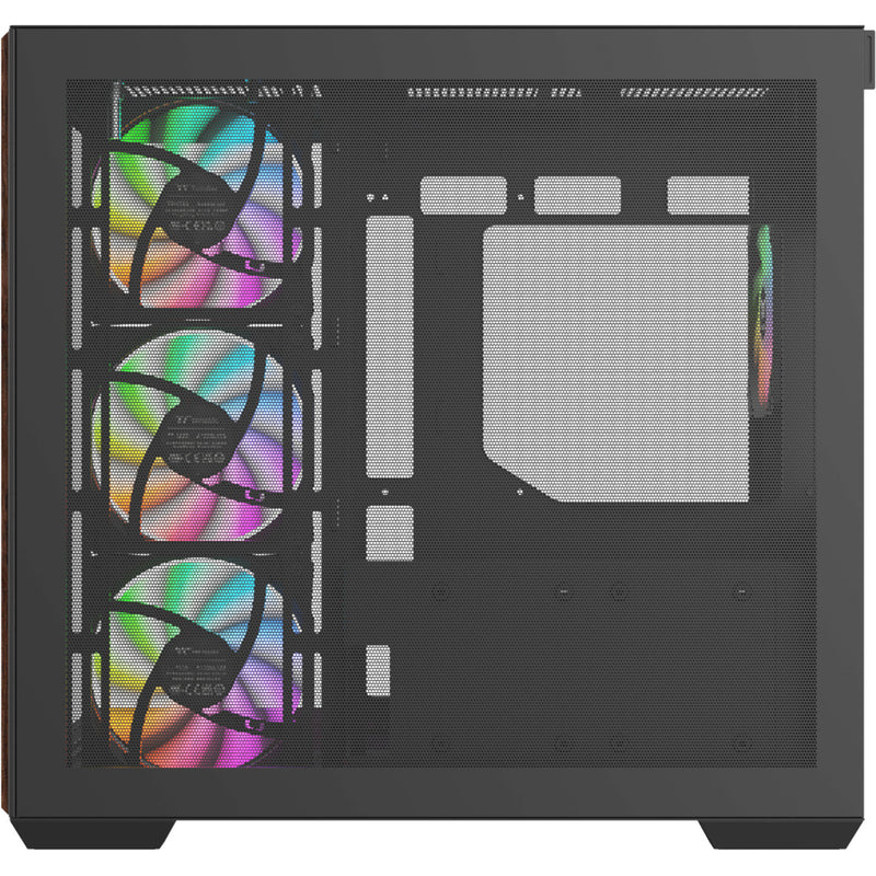 Load image into Gallery viewer, Thermaltake view 380 ws argb midi tower behuizing (zwart houtkleur | 2x usb-a | 1x usb-c | rgb | tempered glass)