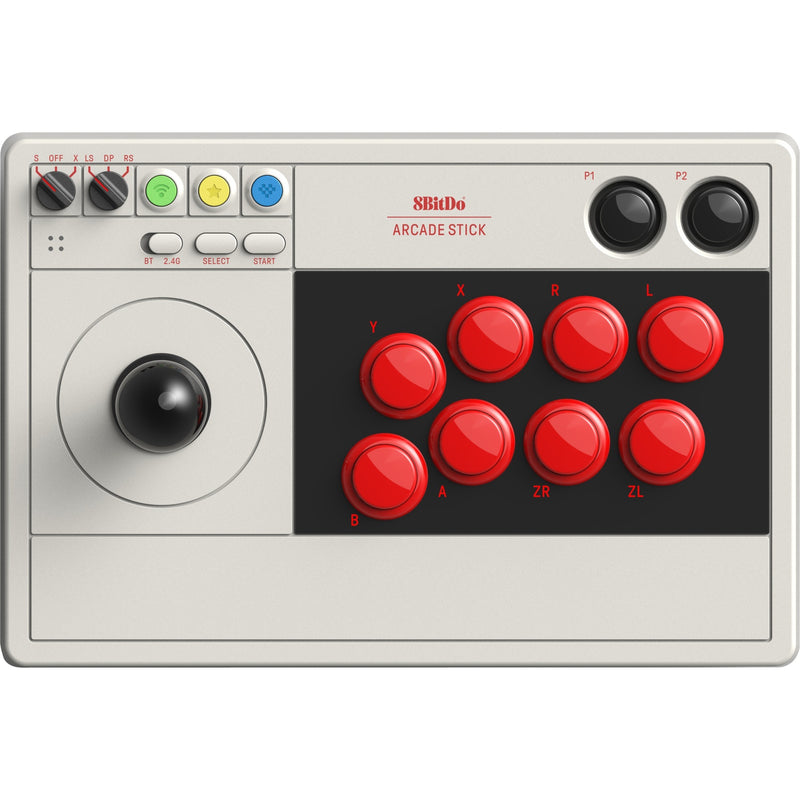 Chargez l'image dans la visionneuse de la galerie, 8bitdo arcade stick joystick (grijs, switch 1, switch 2, pc, bluetooth 2.4g usb-c)