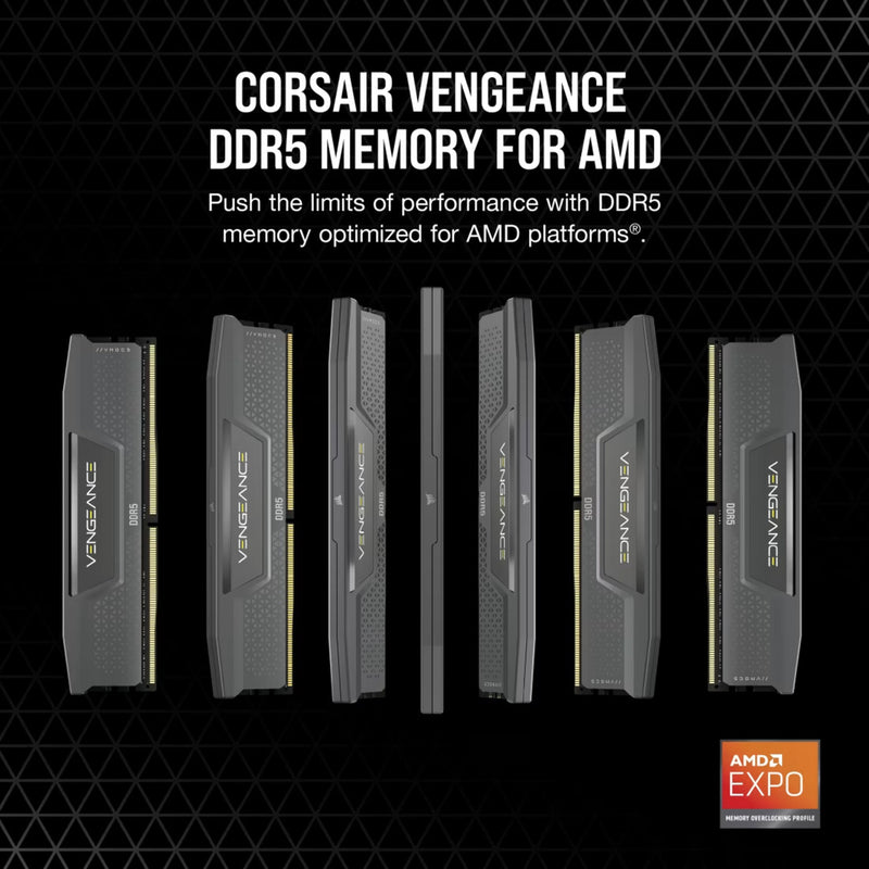 Afbeelding laden in galerijviewer, Corsair vengeance 32 gb ddr5-6000 (2x 16 gb) werkgeheugen (zwart, cmk32gx5m2d6000z38, xmp, expo)