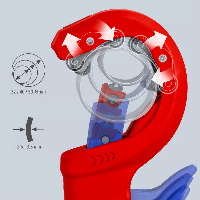 Afbeelding laden in galerijviewer, Knipex dpt50 buizensnijder pijpsnijder (rood blauw)