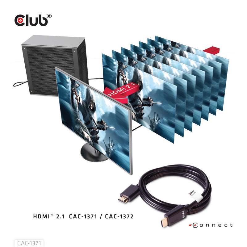 Chargez l'image dans la visionneuse de la galerie, Club 3d gecertificeerde ultra high speed hdmi 2.1 kabel (zwart, 1 meter, 8k)