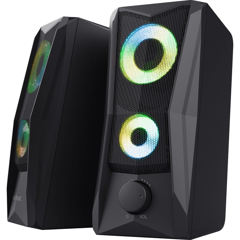 Load image into Gallery viewer, Trust gxt 606 javv rgb verlichte 2.0 speakerset pc-luidspreker (zwart)