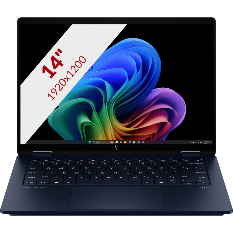 Load image into Gallery viewer, Hp omnibook x flipngai 14-fm0050nd 14 copilot+ 2-in-1 laptop (donkerblauw | core ultra 5 226v | intel arc 130v | 16 gb | 512 gb ssd | touch)