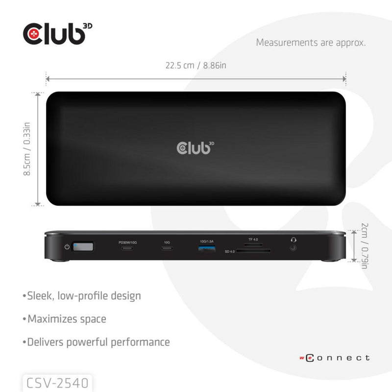 Laden Sie das Bild in Galerie -Viewer, Club 3d 14-1 usb-c quad display dockingstation (zwart)