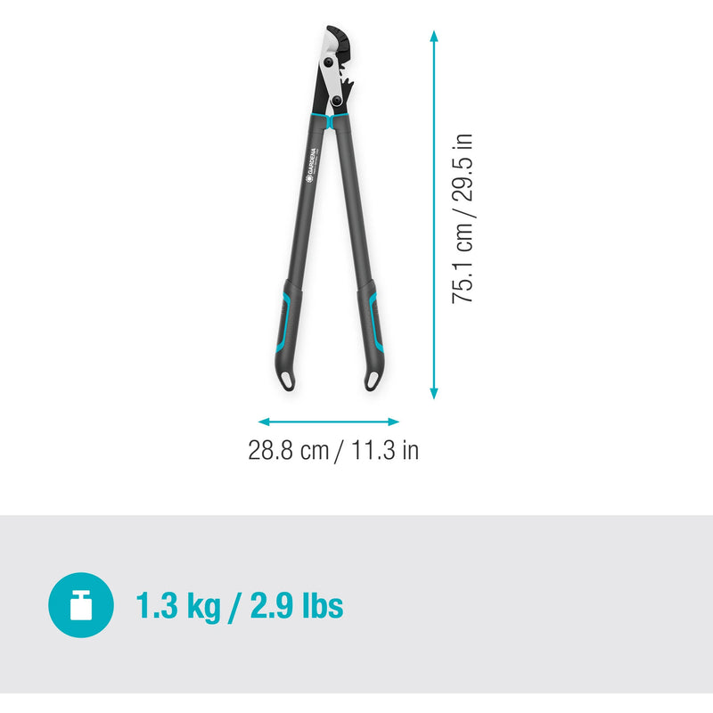 Load image into Gallery viewer, Gardena aambeeldtakkenschaar energycut pro l, met aambeeldsnede (grijs turquoise, 75cm, voor droog hout)