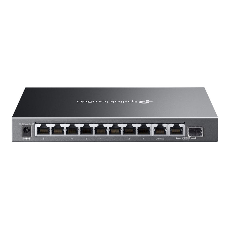 Afbeelding laden in galerijviewer, Tp-link omada es210gmp 10-poort gigabit easy managed switch (zwart, 8x poe+, 1x gigabit sfp)