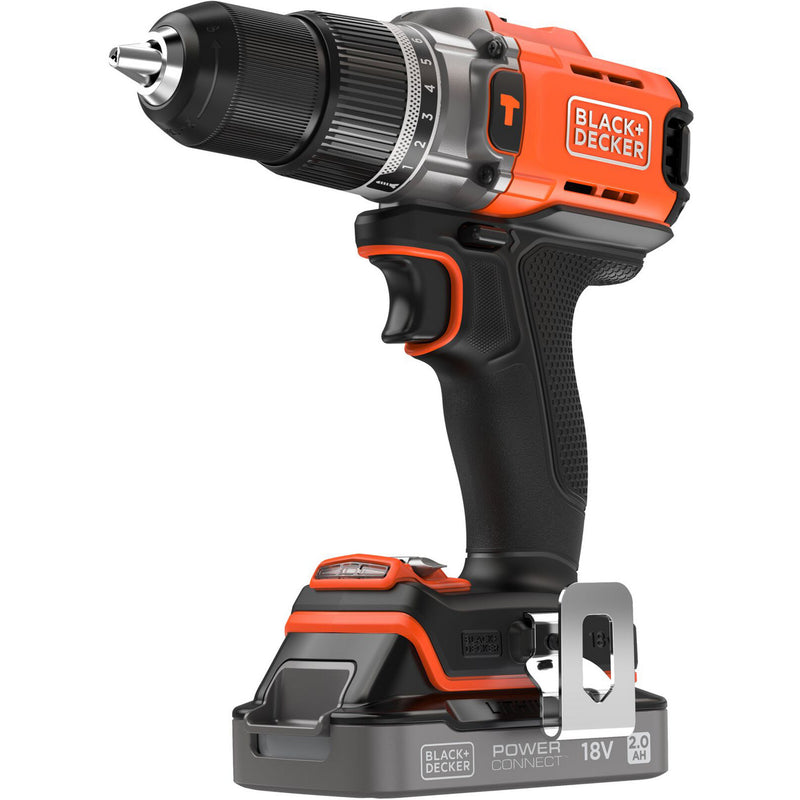 Afbeelding laden in galerijviewer, Black+decker 18v schroefklopboormachine + 18v pendeldecoupeerzaag bundel (zwart oranje)