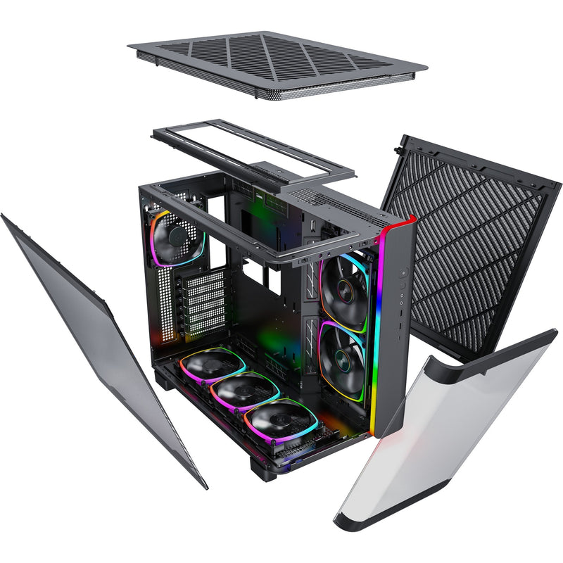 Load image into Gallery viewer, Montech king 95 pro midi tower behuizing (zwart | 2x usb-a | 1x usb-c | rgb | tempered glass)