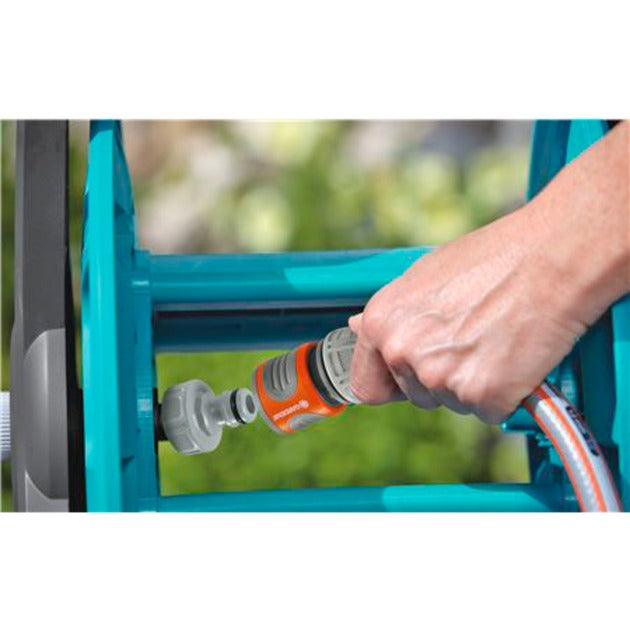 Load image into Gallery viewer, Gardena metalen slangenwagen 100 (grijs turquoise, 2674-20)