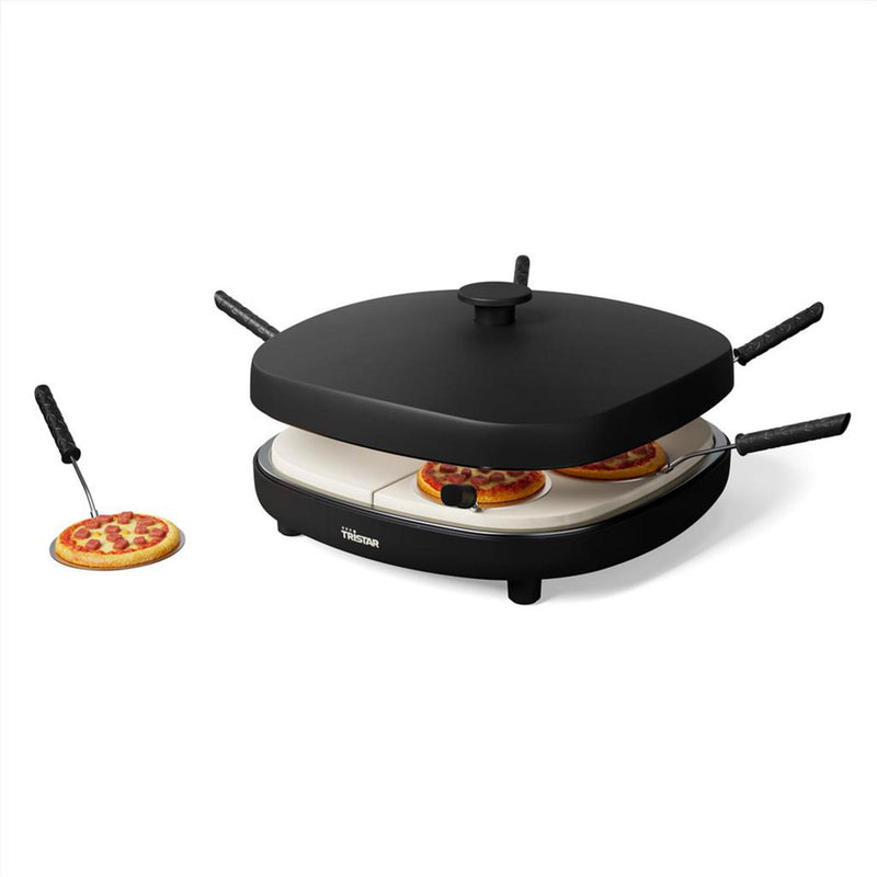 Load image into Gallery viewer, Tristar pizza family 6 pizzaoven (zwart, 1200 watt, voor 6 personen)