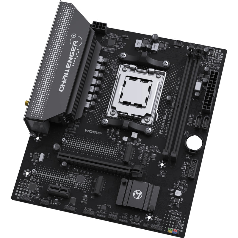 Laden Sie das Bild in Galerie -Viewer, Maxsun ms-challenger b850m plus wifi socket am5 moederbord (zwart, raid, gb-lan, wlan, bt, sound, µatx)