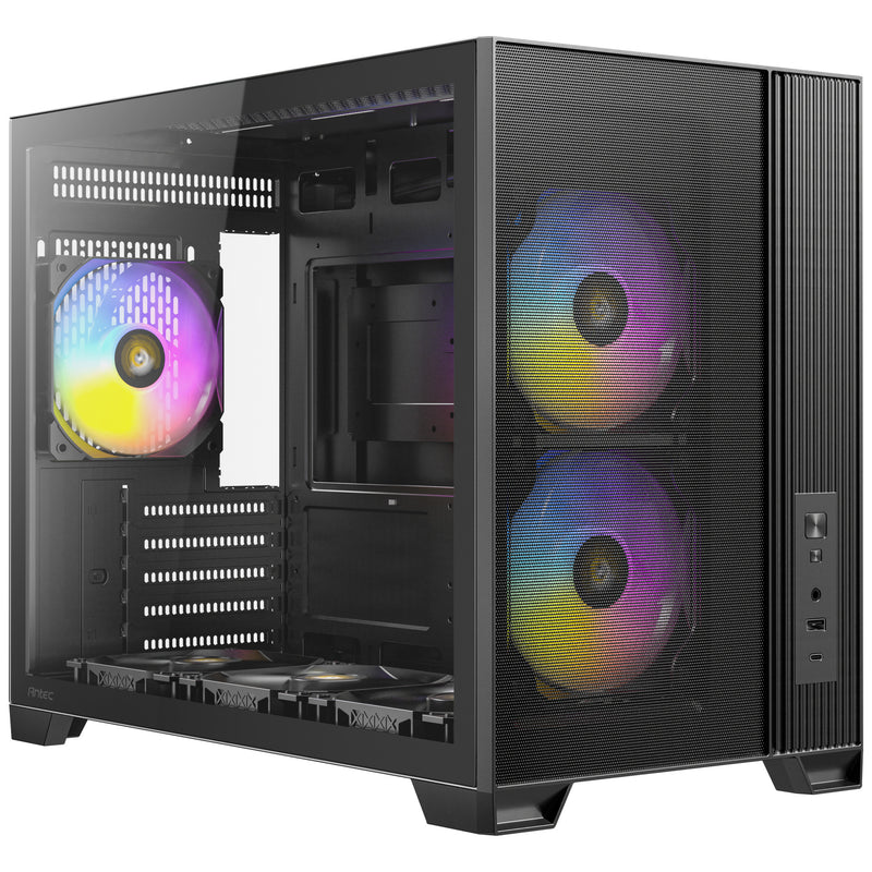 ギャラリービューアに画像をロードする, Antec flux m mini tower behuizing (zwart | 1x usb-a | 1x usb-c | tempered glass)