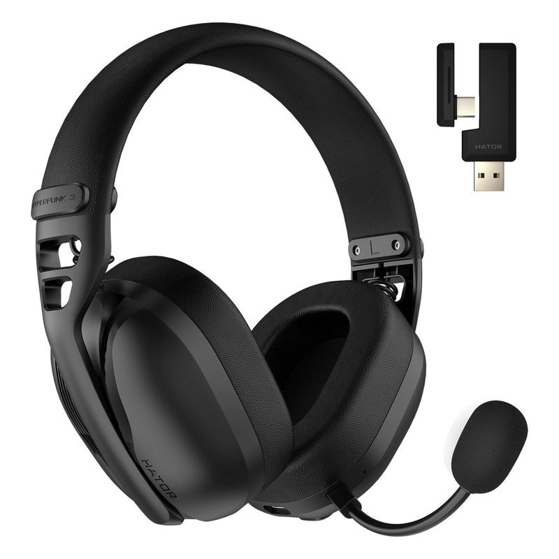 Chargez l'image dans la visionneuse de la galerie, Hator hyperpunk 3 wireless over-ear gaming headset (zwart, 2.4ghz bluetooth 5.4 usb-c)