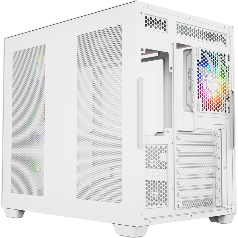 Laden Sie das Bild in Galerie -Viewer, Xyz pc gear tesseract x midi tower behuizing (wit | 2x usb-a | 1x usb-c | tempered glass)