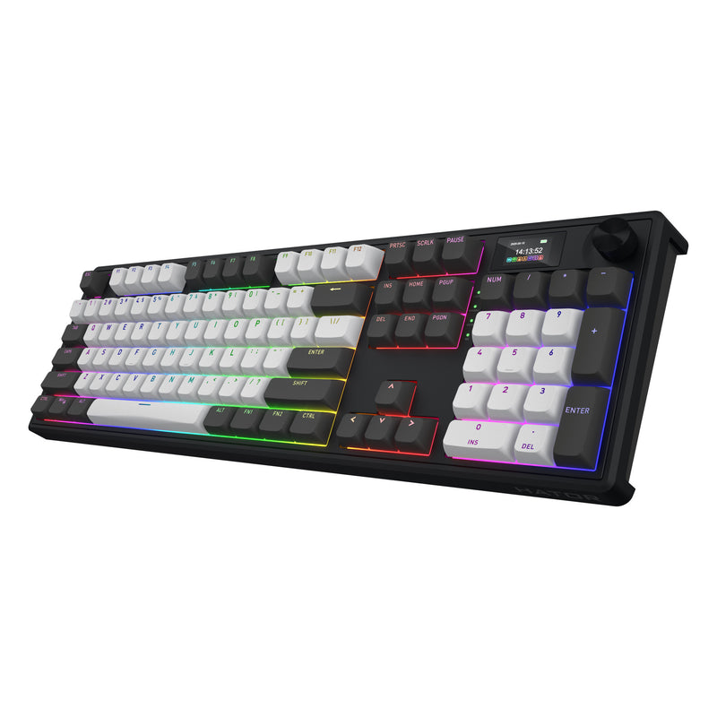 ギャラリービューアに画像をロードする, Hator skyfall pro wireless rgb mechanisch gaming toetsenbord (zwart, us lay-out (qwerty), hator aurum vanilla silent, 100%, rgb, double-shot pbt, hot-swap, 2.4ghz bluetooth usb-c)