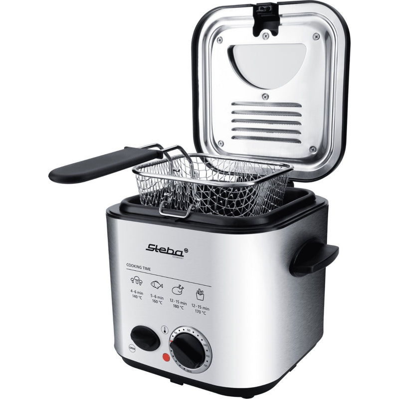 Load image into Gallery viewer, Steba df95f - minifriteuse fondue frituurpan (roestvrij staal zwart, 1,25 liter)