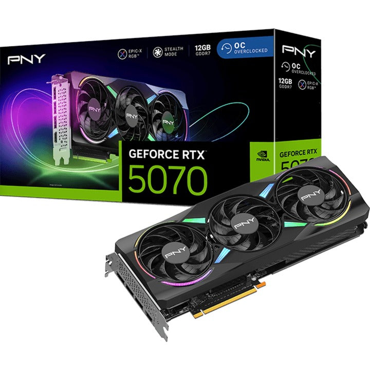 Chargez l'image dans la visionneuse de la galerie, Pny geforce rtx 5070 argb oc grafische kaart (dlss 4, 3x displayport, 1x hdmi 2.1)