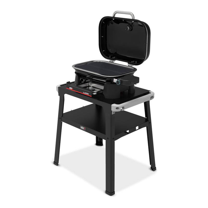 Load image into Gallery viewer, Weber lumin compact elektrische barbecue voor buiten met onderstel (zwart, 2 tot 4 personen, grilloppervlak 1161 cm²)