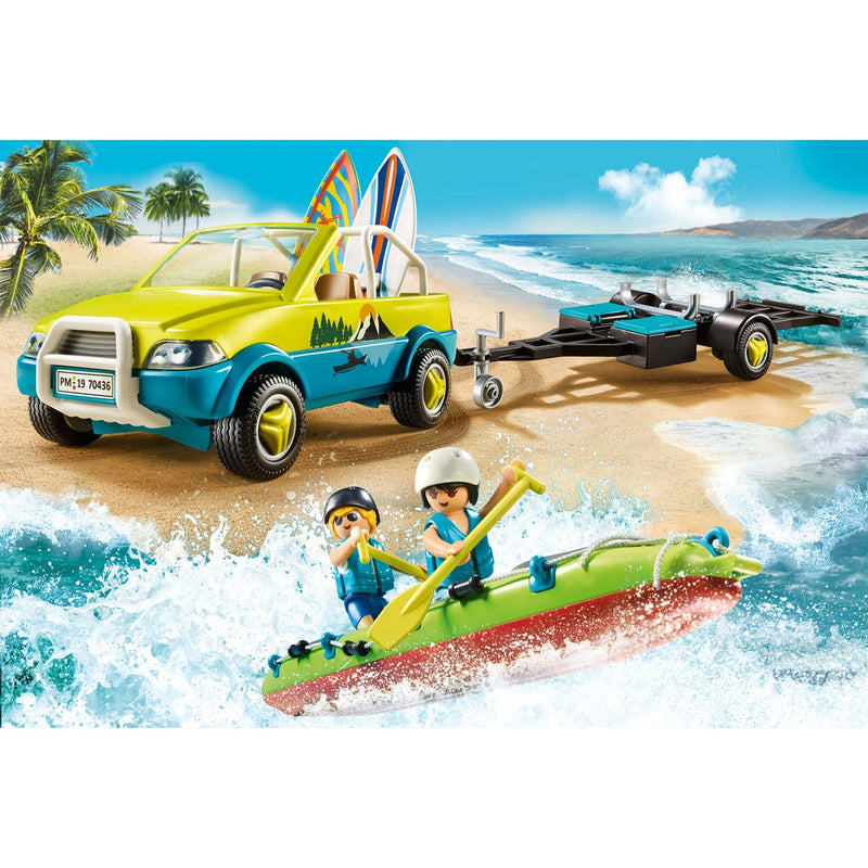 Load image into Gallery viewer, Playmobil family fun - strandwagen met kano's constructiespeelgoed (70436)