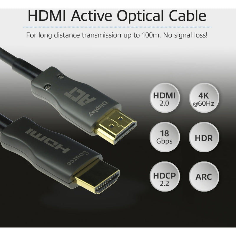 Afbeelding laden in galerijviewer, Act connectivity hdmi premium 4k active optical cable v2.0 hdmi-a male - hdmi-a male, 15 meter kabel (zwart)