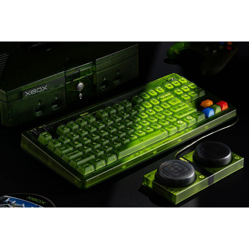 Afbeelding laden in galerijviewer, 8bitdo retro 87 mechanical keyboard - xbox edition (groen, us lay-out (qwerty), kailh box jellyfish x, 80% (tkl), abs keycaps, bluetooth 5.0, wireless 2.4g, usb)