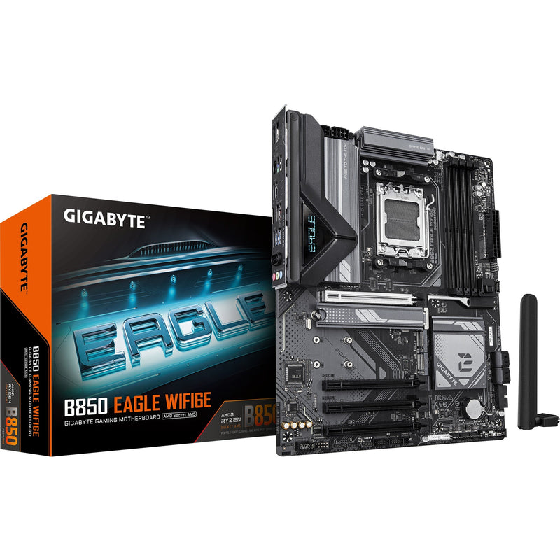 Load image into Gallery viewer, Gigabyte b850 eagle wifi6e socket am5 moederbord (zwart grijs, raid, gb-lan, wi-fi 6e, bt, sound, atx)