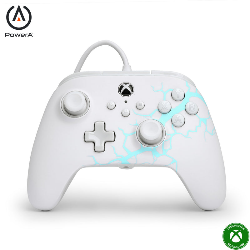Chargez l'image dans la visionneuse de la galerie, Powera advantage controller met kabel voor de xbox series x|s - poolijs (wit blauw, xbox series x|s, xbox one, pc)