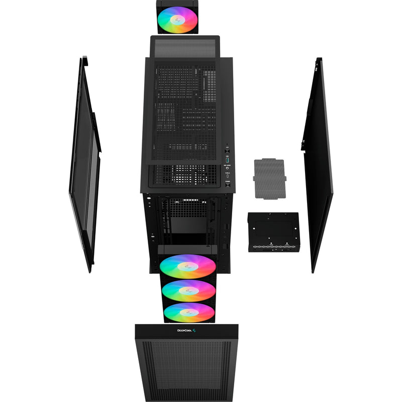 Load image into Gallery viewer, Deepcool ch560 midi tower behuizing (zwart | 1x usb-a | 1x usb-c | rgb | window)
