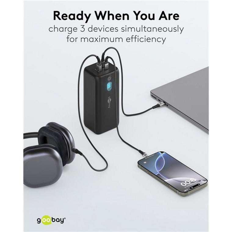 Afbeelding laden in galerijviewer, Goobay laptop powerbank (zwart, 20,000 mah, power delivery)