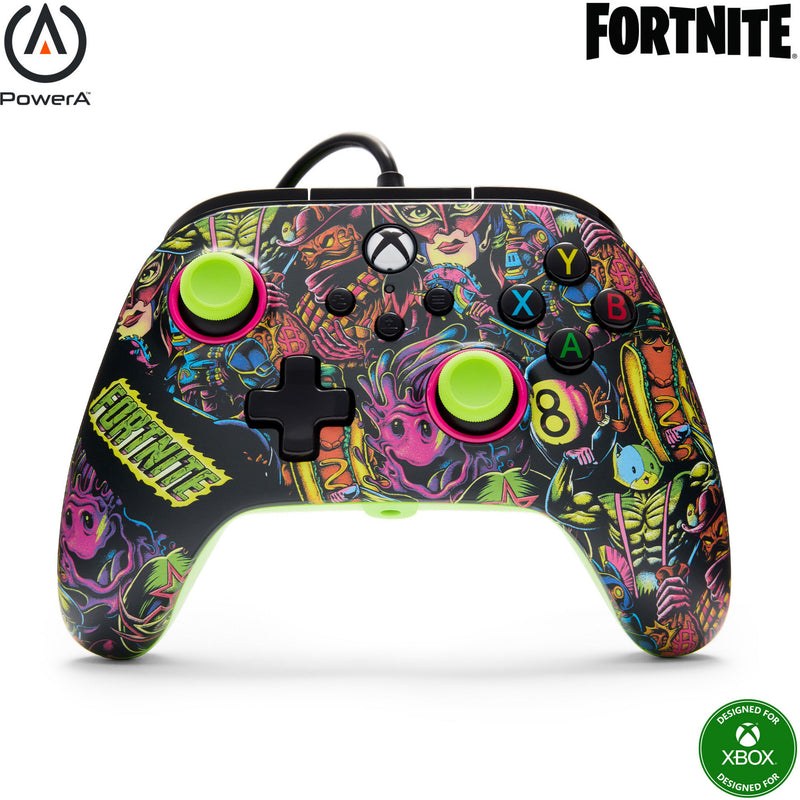 Afbeelding laden in galerijviewer, Powera advantage controller met kabel voor de xbox series x|s - fortnite: glow (neongroen, xbox series x|s, xbox one, pc)