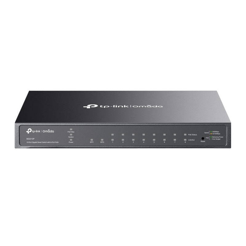Afbeelding laden in galerijviewer, Tp-link omada sg2210p 10-poorts gigabit smart switch (zwart, 8x poe+, 2x gigabit sfp)