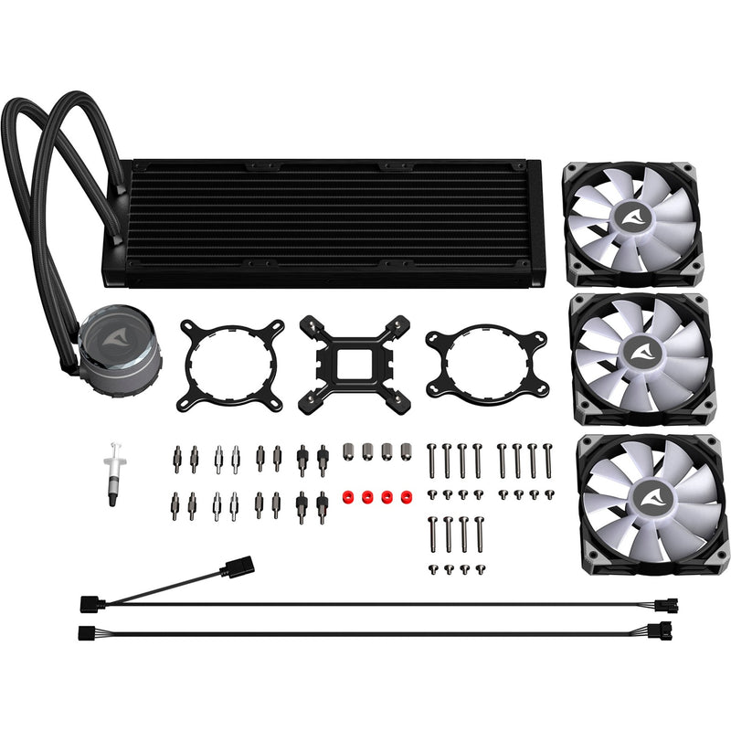 Load image into Gallery viewer, Sharkoon s90 rgb waterkoeling (zwart, 4-pins pwm fan-connector)