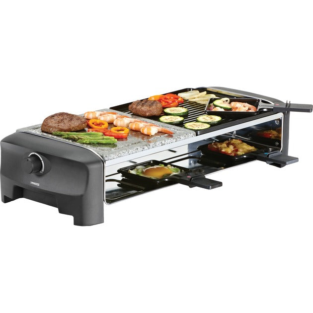 Load image into Gallery viewer, Princess raclette 8 stone grill party gourmetstel (grijs zwart)