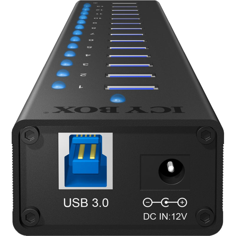 Afbeelding laden in galerijviewer, Icy box ib-ac6113 usb-hub (zwart, 13x usb 3.0, 1x usb oplaadpoort)