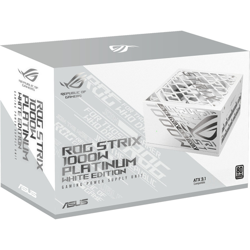 Load image into Gallery viewer, Asus rog strix platinum white edition modulaire 1000 watt voeding (wit, 1x 12v-2x6, 4x pcie)