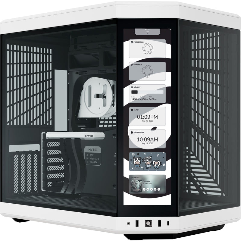 Load image into Gallery viewer, Hyte y70 touch infinite midi tower behuizing (wit zwart | 2x usb-a | 1x usb-c | tempered glass)