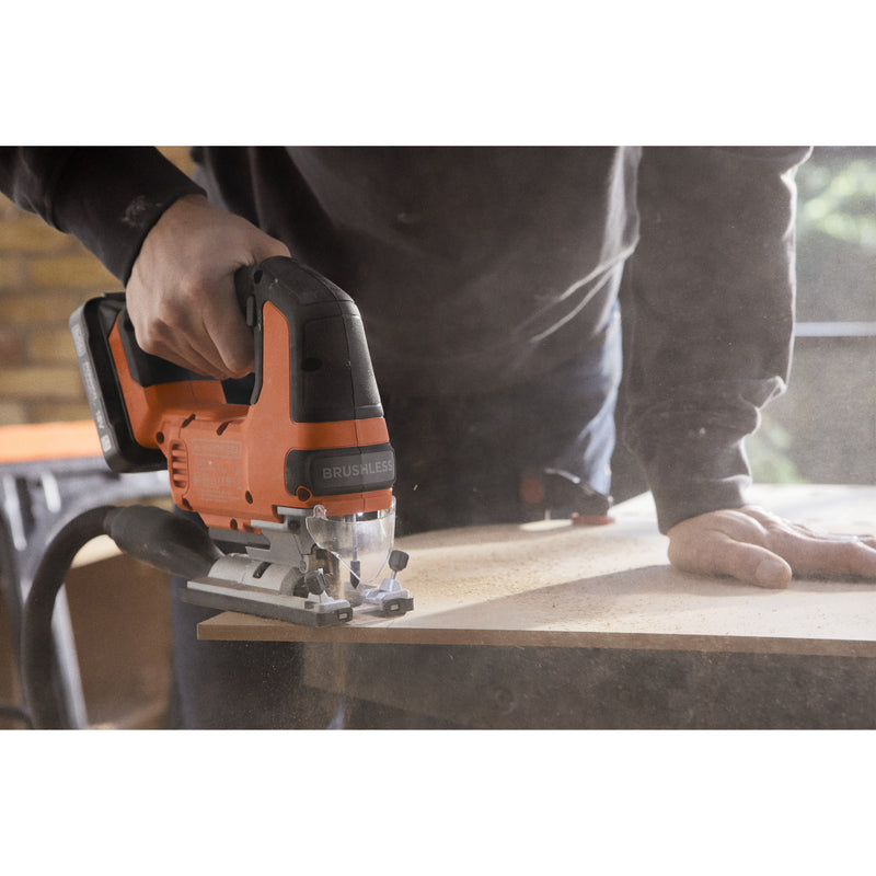 Laden Sie das Bild in Galerie -Viewer, Black+decker blcjs78n-xj 18v decoupeerzaag (zwart oranje, accu en oplader niet inbegrepen)