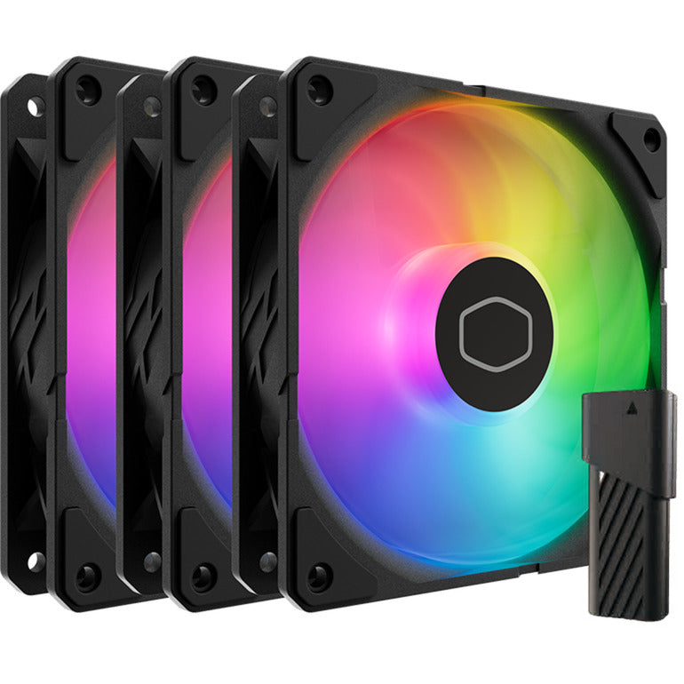 Load image into Gallery viewer, Cooler master sickleflow edge 120 argb fan kit case fans (zwart, 3 stuks, 120 x 120 x 25 mm, pwm, 3 stuks, met a1 mini led controller)