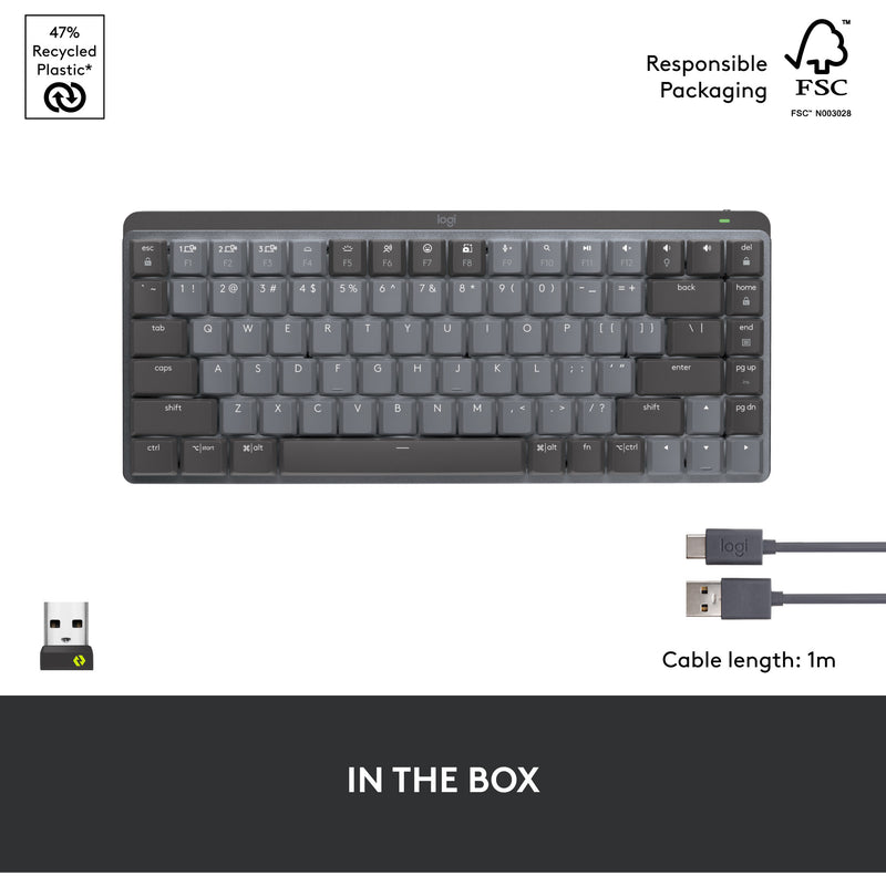 Load image into Gallery viewer, Logitech mx mechanical mini toetsenbord (zwart, us-international lay-out (qwerty), gl tactile, 80% (tkl), bluetooth)