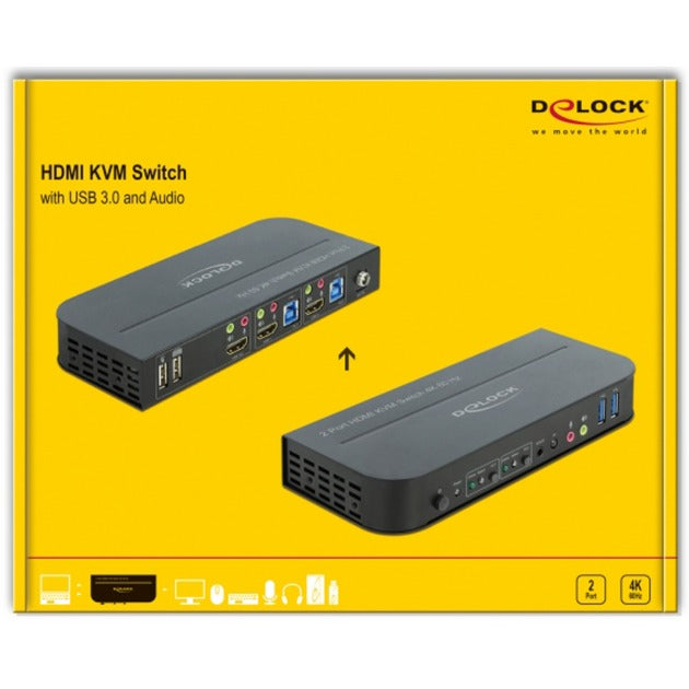 Load image into Gallery viewer, Delock hdmi kvm switch kvm-switch (zwart, 4k 60 hz, usb 3.0, audio)