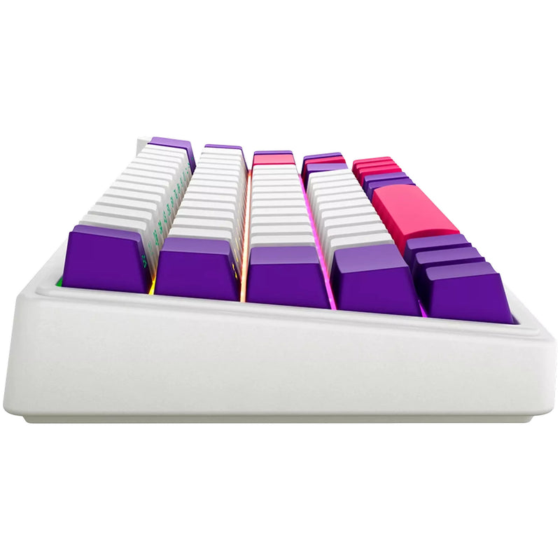 Afbeelding laden in galerijviewer, Lorgar kbp70mw rgb mechanisch gaming toetsenbord (wit, us lay-out (qwerty), logar toxic purple, 65%, rgb, hot-swappable, pbt double-shot, bluetooth | 2.4ghz | usb)