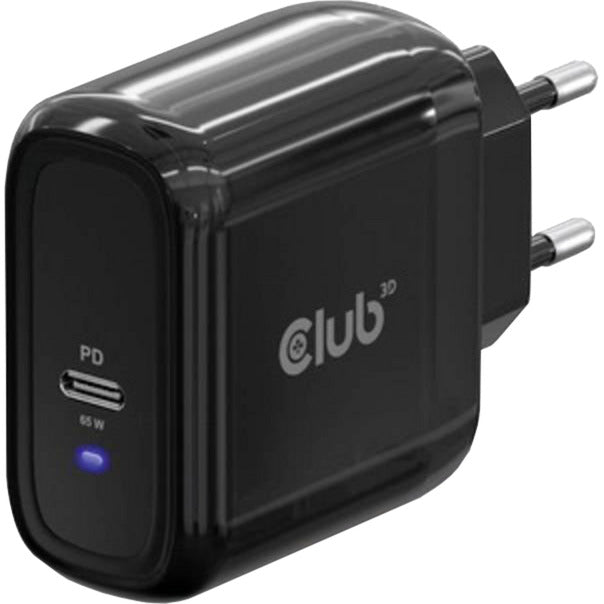 Afbeelding laden in galerijviewer, Club 3d travel charger pps 65w gan technology (zwart, usb-c, power delivery(pd) 3.0)