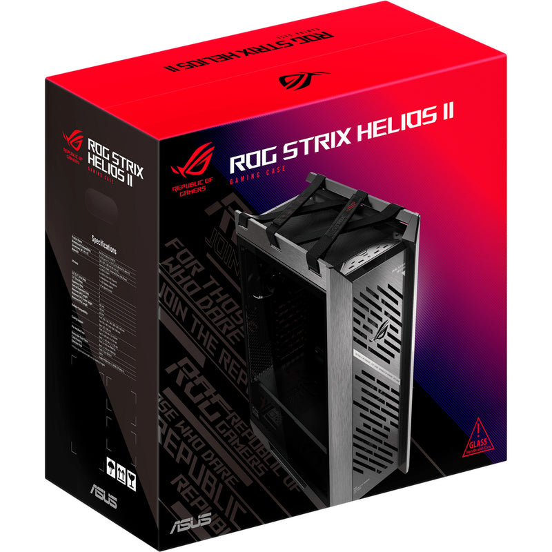 Load image into Gallery viewer, Asus rog strix helios ii gx601s midi tower behuizing (zwart | 4x usb-a | 2x usb-c | rgb | tempered glass)