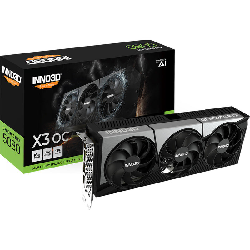 Afbeelding laden in galerijviewer, Inno3d geforce rtx 5080 x3 oc grafische kaart (dlss 4, 3x displayport, 1x hdmi 2.1)