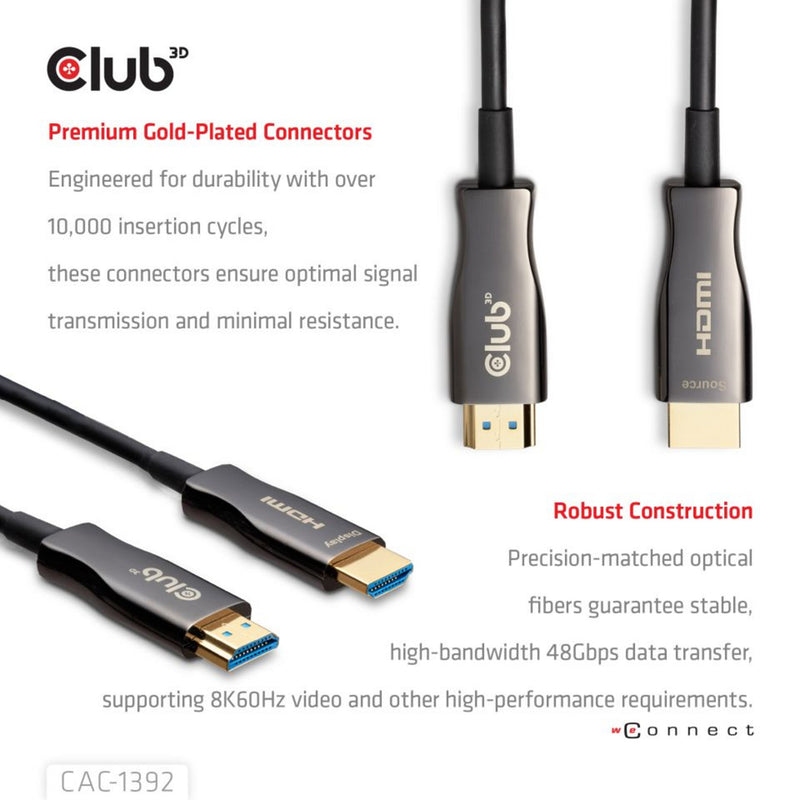 ギャラリービューアに画像をロードする, Club 3d hdmi hybride aoc kabel (zwart, 30 meter)