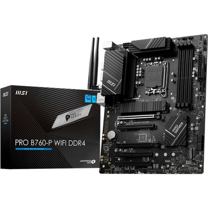Afbeelding laden in galerijviewer, Msi pro b760-p wifi ddr4 socket 1700 moederbord (raid, 2.5 gb-lan, wifi, bt, sound, atx)