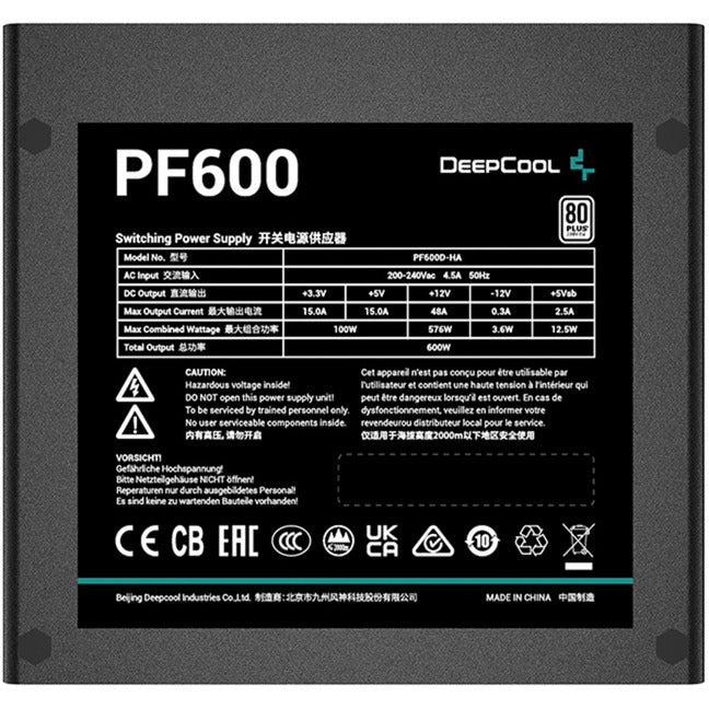 Chargez l'image dans la visionneuse de la galerie, Deepcool pf600 600 watt voeding (zwart, 4x pcie)