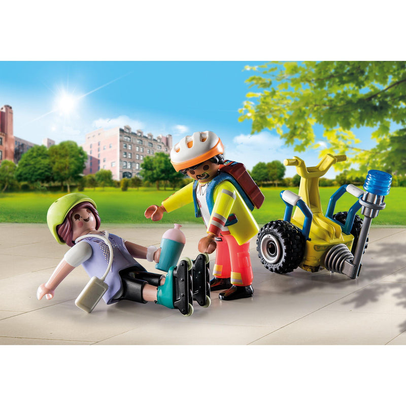 Load image into Gallery viewer, Playmobil city life - starterpack rescue met segway constructiespeelgoed (71257)